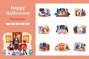 Happy Halloween Illustration Pack