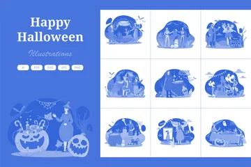 Happy Halloween Illustration Pack