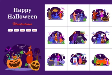 Happy Halloween Illustration Pack