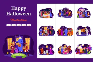 Happy Halloween Illustration Pack