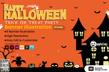 Happy Halloween Party 1 Illustration Pack