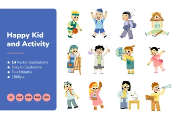 Happy Kid Illustration Pack