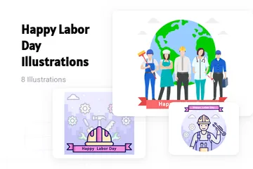 Happy Labor Day Illustration Pack