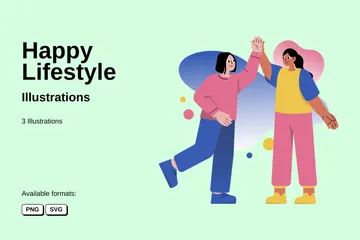 Happy Lifestyle Illustration Pack