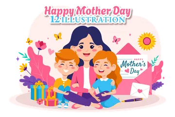 Happy Mother Day Illustration Pack