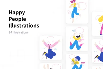 Happy People Illustration Pack