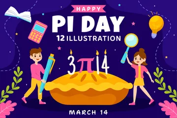 Happy Pi Day Illustration Pack