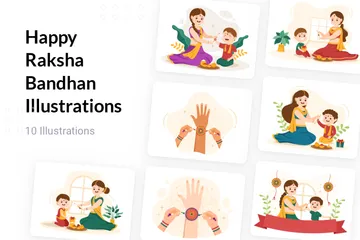 Happy Raksha Bandhan Illustration Pack