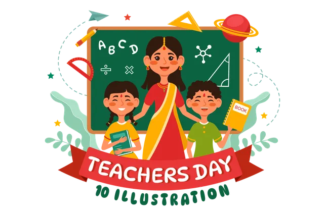 Premium Happy Teacher Day In India Illustration Pack From School 