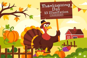 Happy Thanksgiving Day Illustration Pack