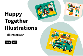 Happy Together Illustration Pack