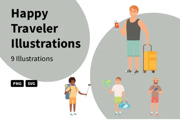 Happy Traveler Illustration Pack
