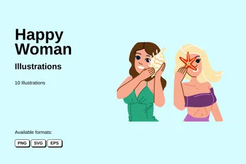 Happy Woman Illustration Pack