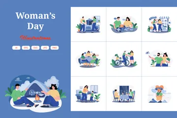 Happy Woman Day Illustration Pack