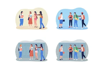 L'intimidation des adolescents à l'école Pack d'Illustrations