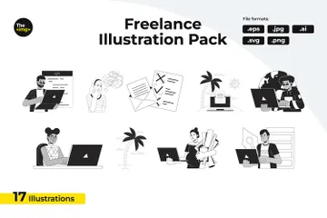 Hardworking People Illustration Pack