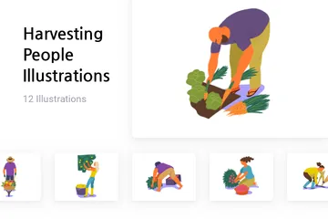 Harvesting People Illustration Pack