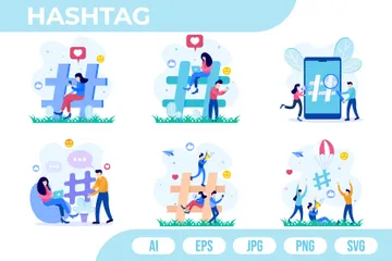 Hashtag Paquete de Ilustraciones