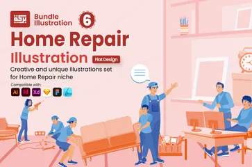 Reparatur zu Hause Illustrationspack