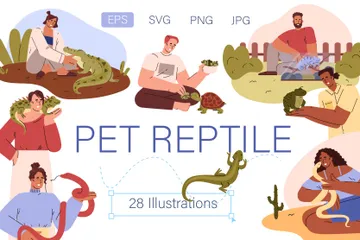 Haustier Reptil Illustrationspack