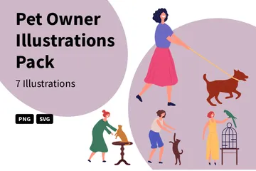 Haustierbesitzer Illustrationspack