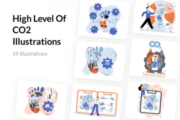 Niveau élevé de CO2 Pack d'Illustrations