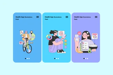 Health  App Illustration Pack