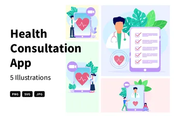 Health Consultation App Illustration Pack