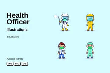 Health Officer Illustration Pack