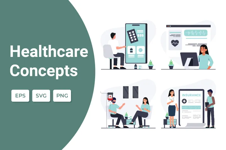 Premium Healthcare Concepts Illustration pack from Healthcare & Medical ...