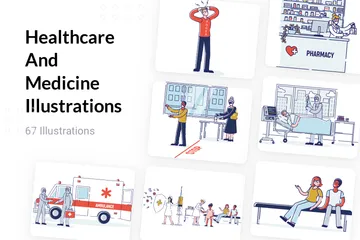 Healthcare And Medicine Illustration Pack