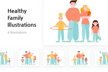 Healthy Family Illustration Pack