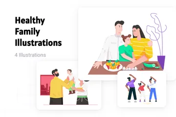 Healthy Family Illustration Pack
