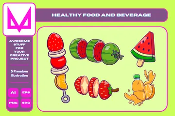 Healthy Food And Beverage Illustration Pack