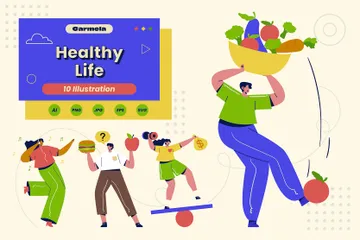 Healthy Life Illustration Pack