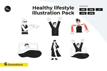 Healthy Lifestyle Illustration Pack