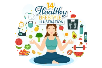 Healthy Lifestyle Illustration Pack