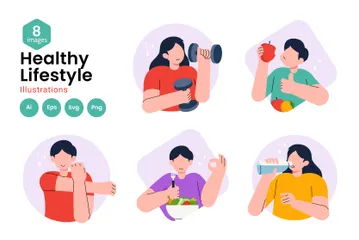 Healthy Lifestyle Illustration Pack