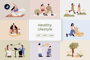 Healthy Lifestyle Illustration Pack