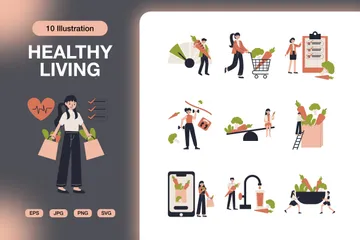 Healthy Living Illustration Pack