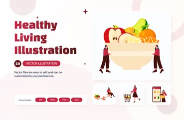 Healthy Living Illustration Pack