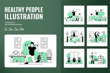 Healthy People Illustration Pack