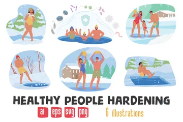 Healthy People Hardening Illustration Pack