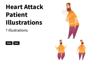 Heart Attack Patient Illustration Pack