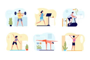 Heimtraining Illustrationspack