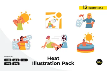 Heißes Wetter Illustrationspack