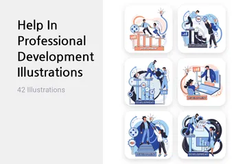 Help In Professional Development Illustration Pack