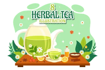 Herbal Tea Illustration Pack