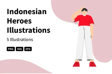 Heróis indonésios Pacote de Ilustrações