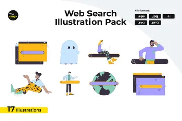 Herramientas de búsqueda web usando Paquete de Ilustraciones